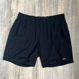 RVCA Mens Black Athletic Shorts